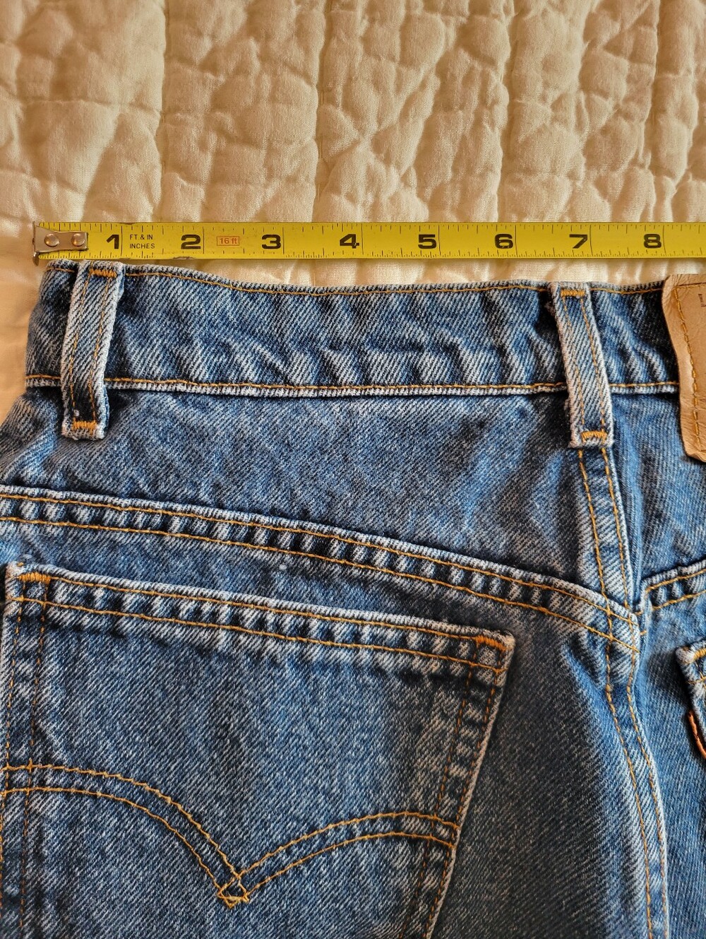 Vintage Levis 954 Cut Off Shorts Womens 90s USA High Waisted Orange Tab Size 28 - Picture 8 of 12